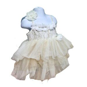 Layered Tulle Dress Girls Size Small/Medium Lace Flowers Balletcore Bodice Dance